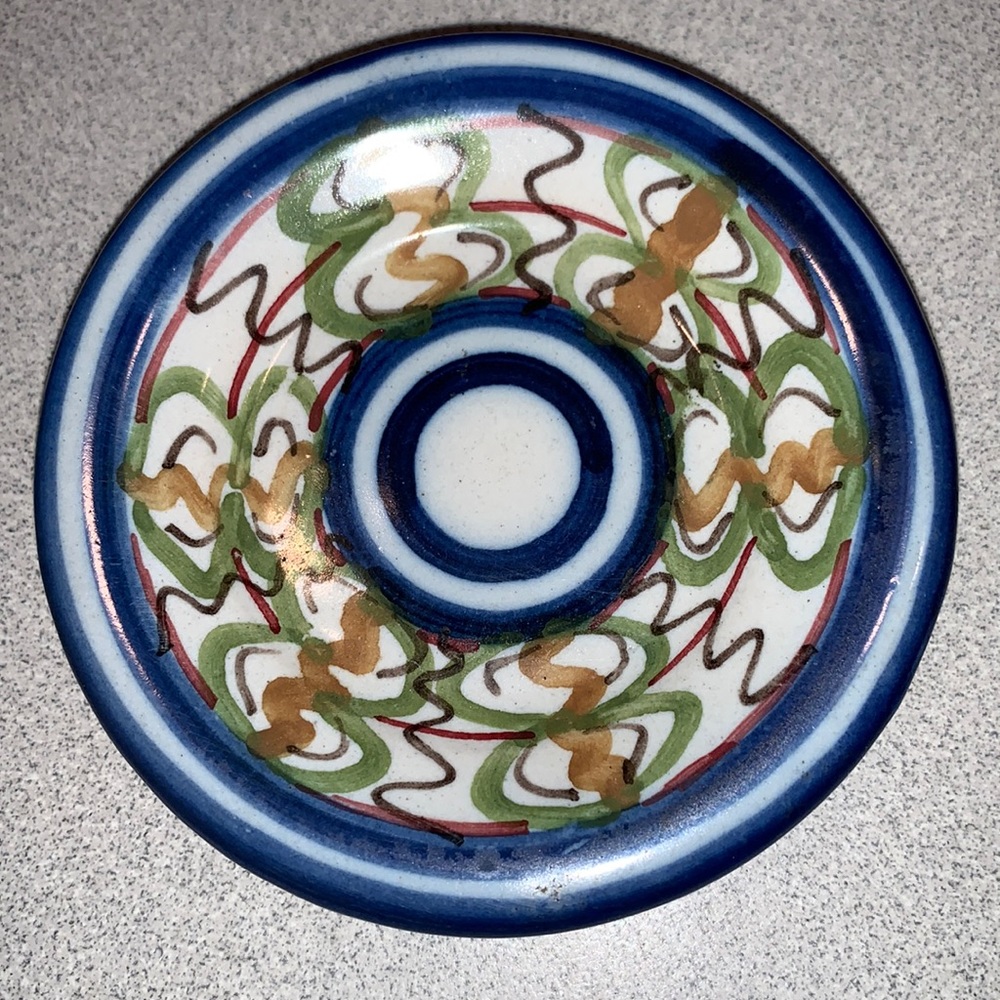Vintage Figas Djo #178 Hand Painted Mini 3”Signed Plate with Hanger